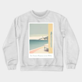 Minimalistic Retro Vintage French Riviera Panorama Crewneck Sweatshirt